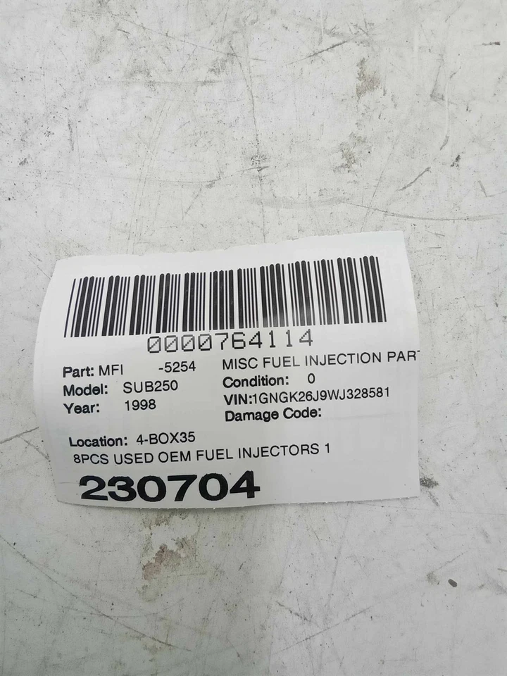 96-00 Chevrolet GMC 7,4 L V8 8 piezas usados OEM inyectores de combustible 17109596 Foto 2 de 4