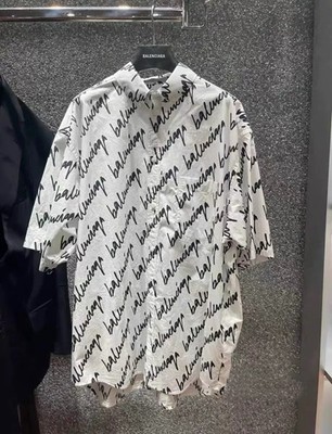 Balenciaga white full-print logo shirt  brand new｜ Authentic guarantee
