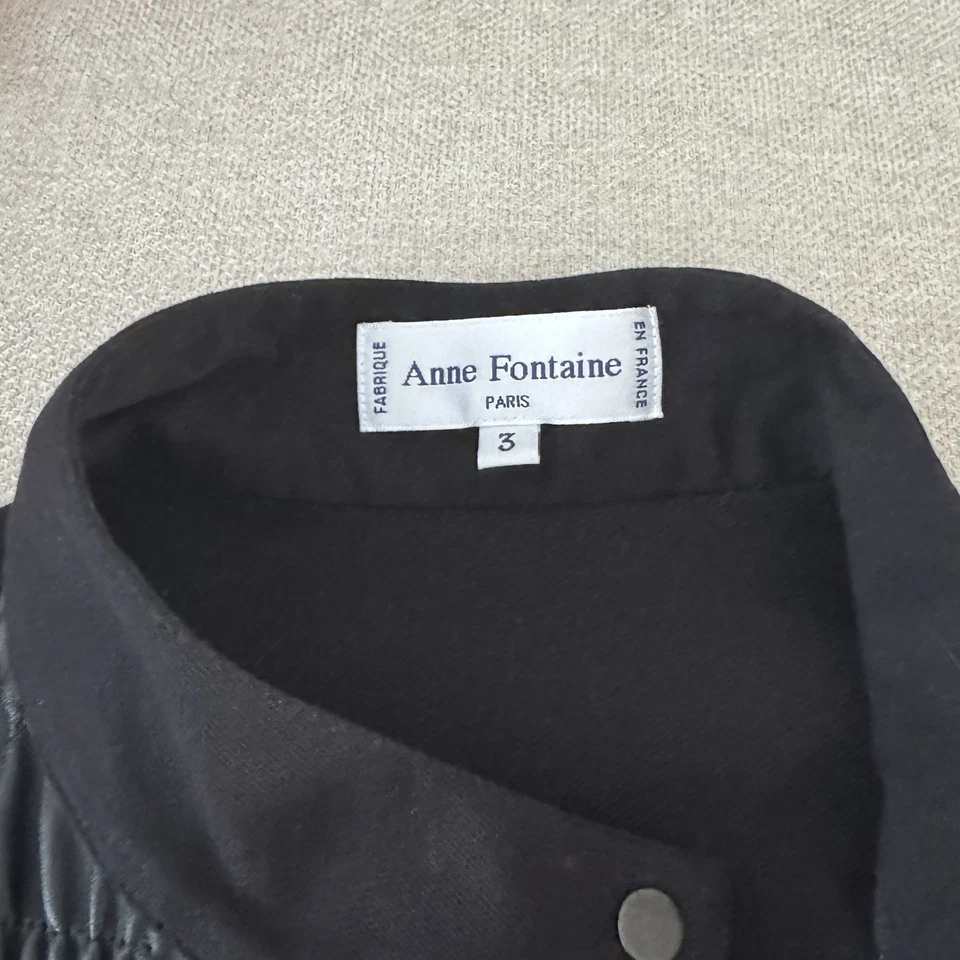 Anne Fontaine Paris Arthur Devant Black Faux Leather Front Vest Size 3 - Image 4 of 4