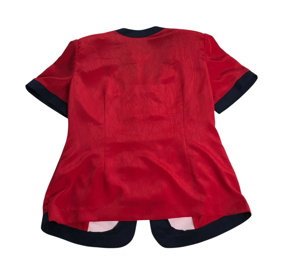 Blazer Top De Colección Leslie Fay Para Mujer 16 Manga Corta Botones Dorados Preppy Chic Foto 2 de 4