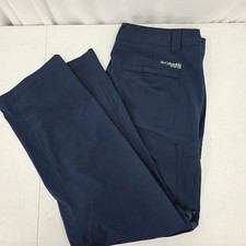 Columbia PFG Convertible Pants Men 36x32 Hiking Fishing Cargo Utility XM935 Blue