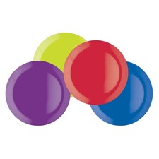 Vibrant 23cm Melamine Dinner Plates - Set of 4 Bright Colours, Dishwasher Safe