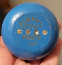Rare HTF Antique Pedro Flores Wooden YoYo Original Tournament Top Rhinestones