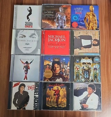 Michael Jackson - 12 CD Alben Sammlung Thriller + Bad + Dangerous + off the W...