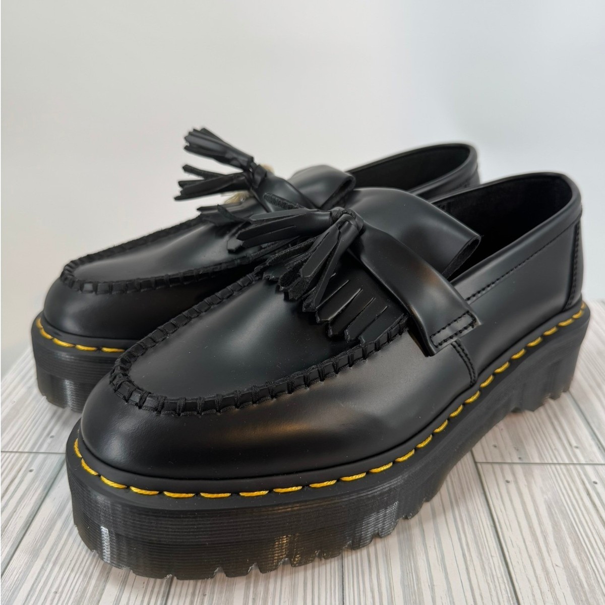 Dr.Martens Adrian Quad Tassel Platform Slip On Loafers Black  display picture 3