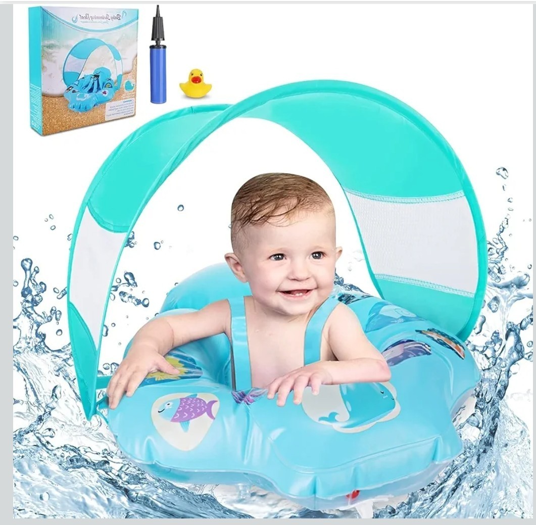 Flotador Piscina Bebé, Flotadores Natación Bebé para Piscina 6-24 Meses con Extraíble UPF 50+...