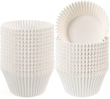 300pcs Caperci Jumbo Cupcake Liners White Muffin Baking Cups Grease-Proof