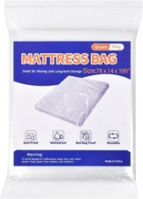 Mattress Protector Bag for Storage Moving, Queen King Size Plastic Cover, White