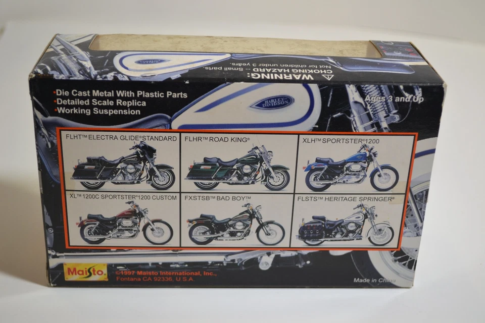 Harley Davidson XLH Sportster 1200 Evolution motocicleta 1:18 diecast 1997 Maisto Foto 4 de 4