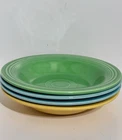 Set of  4 Vintage Fiestaware Rim Soup Bowls "Deep Plates" 8-1/4" (1936-1957)