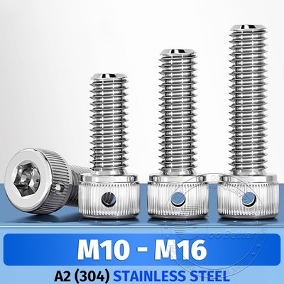 M10-M16 CAP SCREWS ALLEN KEY HEXAGON SOCKET BOLTS A2 STAINLESS STEEL DIN 912