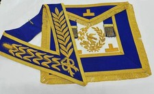 Masonic Grand Lodge Regalia Set Hand Embroidered Lambskin Apron Collar