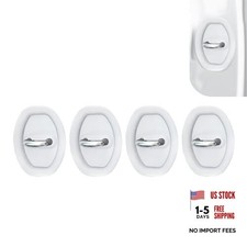 Door Latch Lock Covers, Silicone Door Latch Protective Cover, Self 4 PCS White