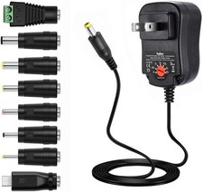 Universal AC/DC Adapter 12W 3V-12V Adjustable Power Supply with Micro USB 1A