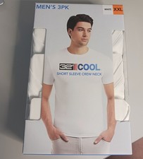 32 Degrees Cool Men's 3 Pack Short Sleeve Crew Neck Shirt, White, Size XXL
