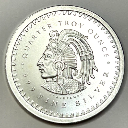 1/4 oz Aztec Calendar .999 Fine Silver Round Bullion Golden State Mint - 10