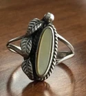 Vintage Navajo Native American Sterling Silver Mother of Pearl  Ring Size 6