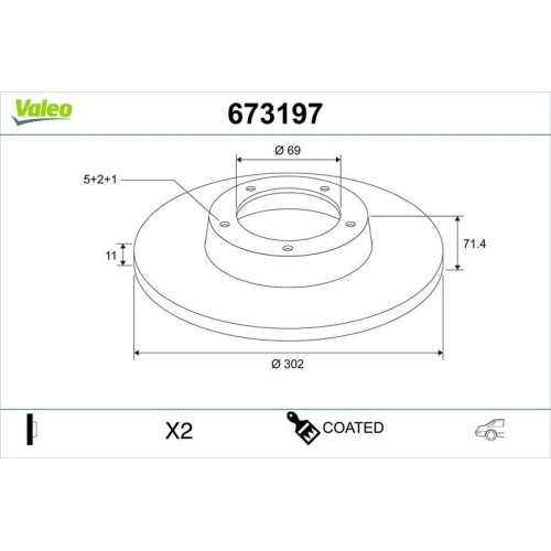 1X Bremsscheibe Valeo 673197 Passend FüR Hyundai KIA Hyundai (Beijing) Inokom-image