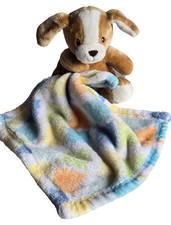 LITTLE MIRACLES 7 INCH BROWN WHITE PUPPY DOG PLUSH LOVEY SECURITY BLANKET