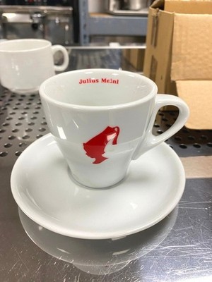 Espresso/ Julius Meinl White ME01D-3B/ Porcelain 6 Cups + 6 Plates Set NEW