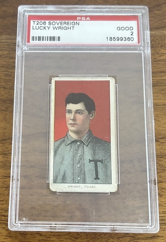 1910 T206 Lucky Wright Sovereign 350 Back PSA 2