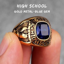 Stainless Steel Men's Eagle Ring Red Rhinestone Biker Punk Hip Hop Gift