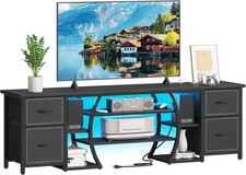 LED TV Stand for 65 70 80 Inch TV,71 Inch Industrial Entertainment Center W/ LED
