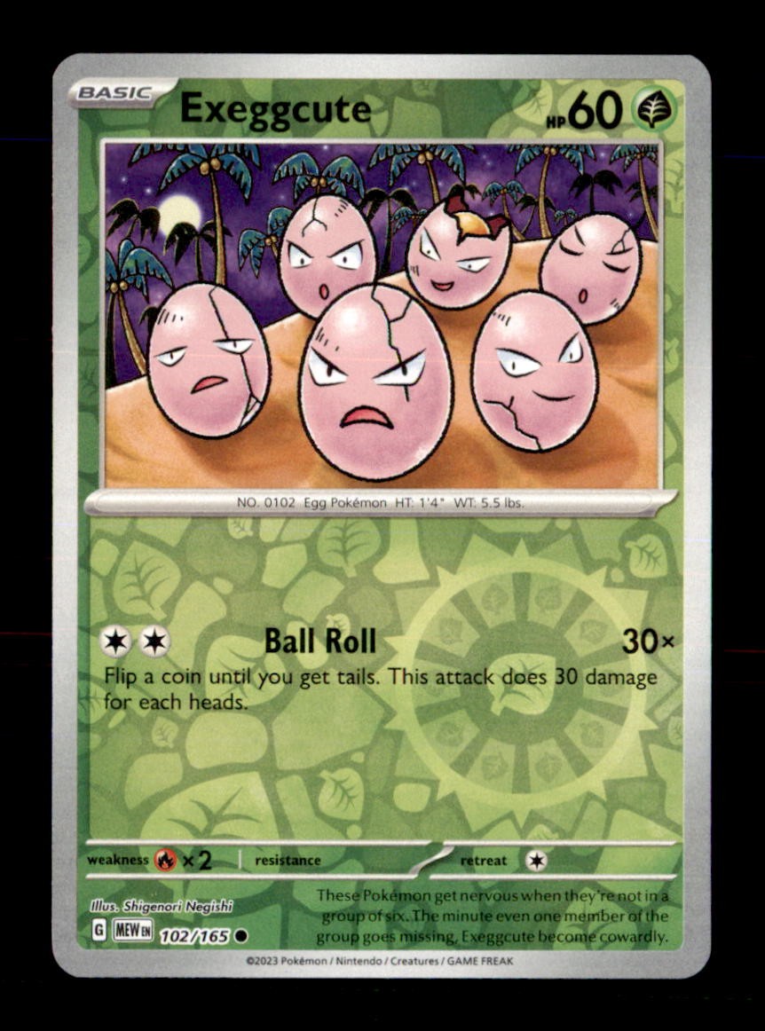 Exeggcute 102/165 Common 151 Pokemon Reverse Holo Near Mint