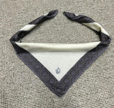 Dior Vintage Handkerchief Square Scarf Light Center Dark Border Monogram Logo