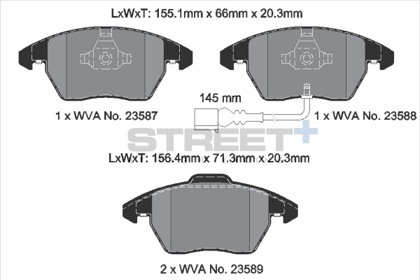 BremsbeläGe Audi A3 (8P1) 2.0 Tdi Quattro Baujahr 03/06-08/12 Kw 125 Ps 170 - Pa-image