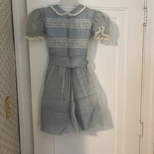 Voila Vintage Pale Blue Girls Dress Size 8