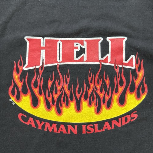 Camiseta De Colección Años 90 Hell Islas Caimán Gráfico Llama Negra XL Camiseta Sun Island - Imagen 3 de 7