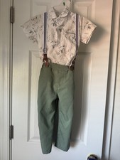 Toddler 2t Boy Clothes Suit Gentleman Wedding Outfits, Dress Shirt  suspender