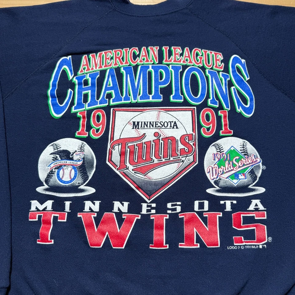 Vintage 1991 Minnesota Twins MLB American League Champions Sweatshirt - Size XL - Image 2 of 4