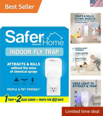 Compact Plug-In Fly Catcher with 24/7 Activation   Moths, Gnats & Fruit Flies