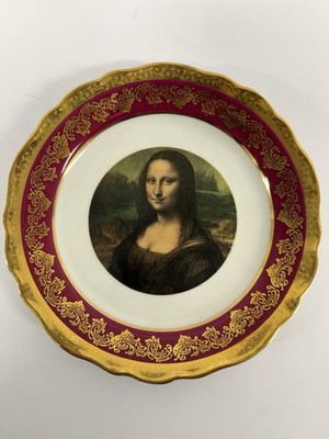 Limoges France Mona Lisa Gold Trimmed Porcelain Collector Plate 7 1/2 