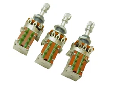 Alpha 250K PUSH PUSH SHORT SPLIT SHAFT AUDIO TAPER POT/POTENTIOMETER DPDT