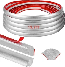 Flexible Quarter Round Molding Self Adhesive (Silver 19.7 Ft) Peel and Stick