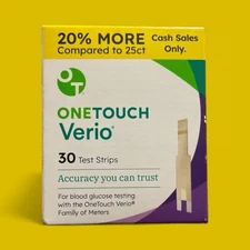 OneTouch Verio Blood Glucose Test Strips 30 Count Diabetic Sealed Exp 01/2027