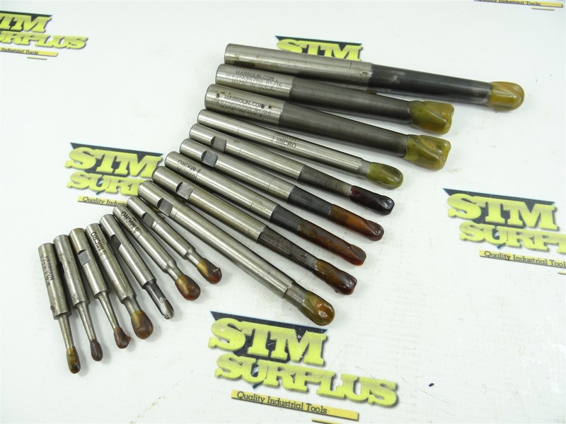 NEW! LOT OF 16 ASSORTED CARBIDE TIPPED END MILLS 3/16" TO 5/8" DIA