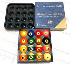 Super Aramith Pro TV Pro-Cup Billiard Ball Set w/ Box – Used