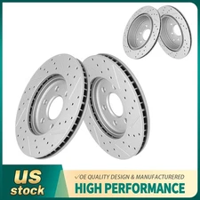 For 2005 2006- 2012 Nissan Pathfinder Front & Rear Drilled Disc Brake Rotors Set