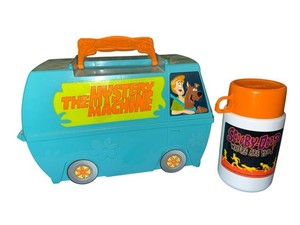 Scooby Doo (The Mystery Machine Van Plastic Lunch Box 2000) W Original Thermos