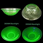 Vintage Federal Green Uranium Depression Glass Bowl 7 5/8" panels and rope 1930s