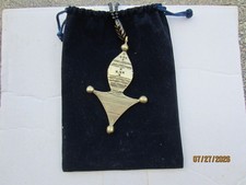 Tuareg necklace silver 4.25" high on beaded 24" chain Azadez Cross from Nigeria