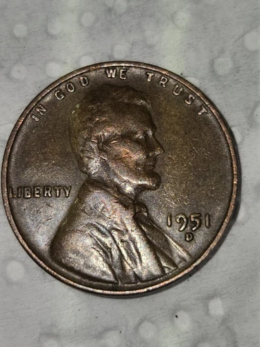 1951 D Wheat Penny Error (Letter L In Liberty Too Close To / On Rim) Denver Mint