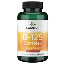 Swanson Vitamin B-125 Complex - Higher Potency 100 Tablets