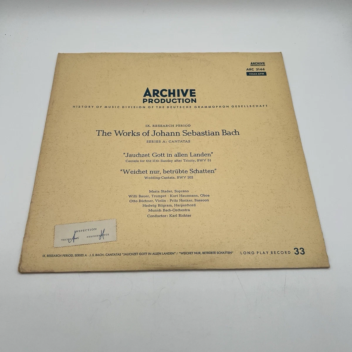 Las mejores ofertas en Archiv Produktion en discos de vinilo | eBay