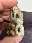Rare Antique/ Vtg. Chinese Chicken Bone Jade Dragon Pendant — photo 9