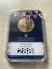 King Charles III coronation 50p, crowned portrait on reverse, 2023